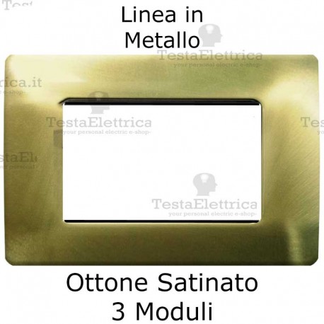 Placca in Metallo Ottone Satinato compatibile con serie Bticino Matix 