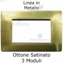 Placca in Metallo Ottone Satinato compatibile con serie Bticino Matix