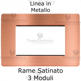 Placca in Metallo Rame Satinato compatibile con serie Bticino Matix