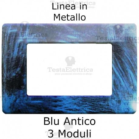 Placca in Metallo Blu antico compatibile con serie Bticino Matix