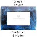 Placca in Metallo Blu antico compatibile con serie Bticino Matix
