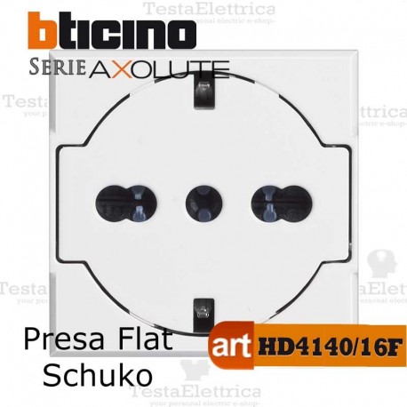Presa FLAT standard tedesco Bianca Bticino Axolute