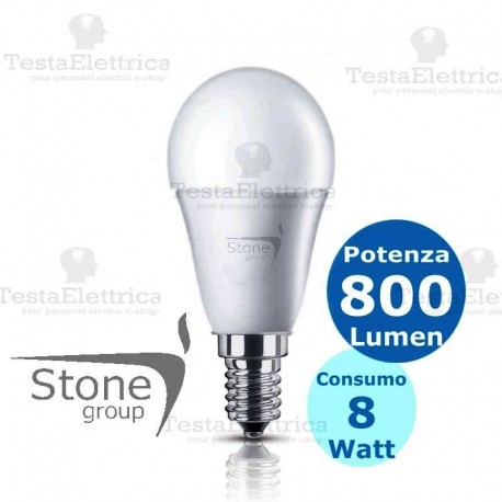 Lampadina a led sfera 8 Watt E14 Stone