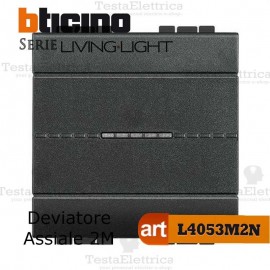 Deviatore 1P 2 moduli L4053M2N Bticino LivingLight Antracite