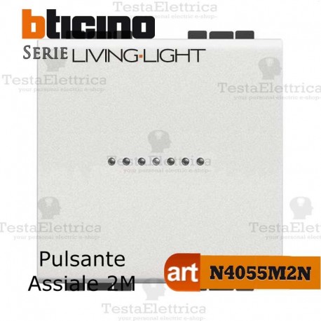 Pulsante 1P 2 moduli N4055M2N Bticino LivingLight Bianco