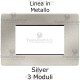 Placca in Metallo Silver compatibile con serie Bticino Matix