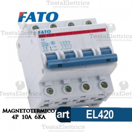 Interruttore Magnetotermico 4P 10A FATO