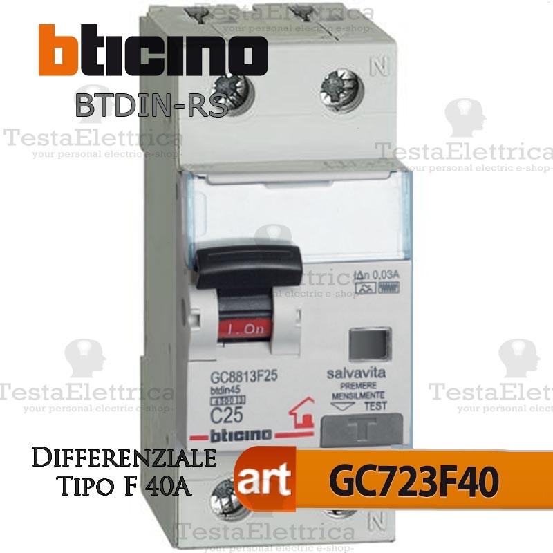 Bticino GC723f40 Differenziale Salvavita tipo F 40 ampere per