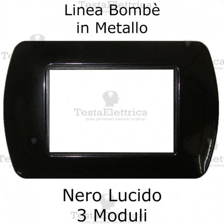 Placchetta compatibile Bticino Living Light nera in metallo
