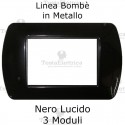 Placca in Metallo Nero Lucido compatibile con serie Bticino Living Light