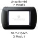 Placchetta compatibile Bticino Living Light nera in metallo