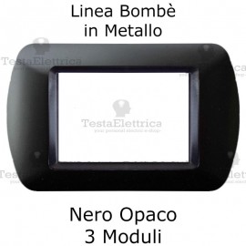 Placca in Metallo Nero Opaco compatibile con serie Bticino Living Light