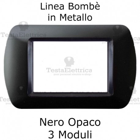 Placchetta compatibile Bticino Living Light nera in metallo