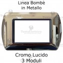 Placca in Metallo Cromo Lucido compatibile con serie Bticino Living Light
