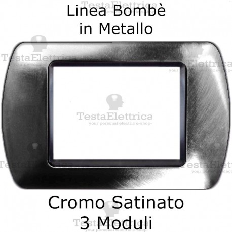 Placchetta compatibile Bticino Living Light cromo satinato in metallo