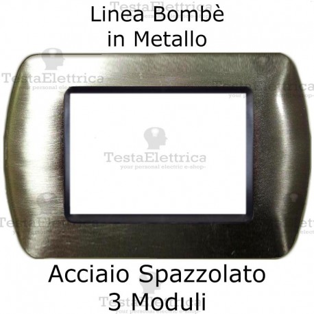 Placchetta compatibile Bticino Living Light acciaio spazzolato in metallo