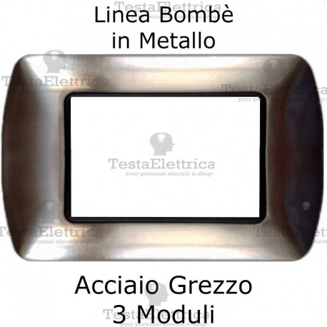 Placchetta compatibile Bticino Living Light acciaio grezzo in metallo