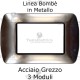 Placchetta compatibile Bticino Living Light acciaio grezzo in metallo