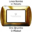 Placca in Metallo Oro Brunito compatibile con serie Bticino Living Light