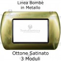 Placca in Metallo Ottone satinato compatibile con serie Bticino Living Light