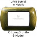 Placca in Metallo Ottone Brunito compatibile con serie Bticino Living Light