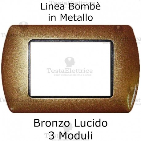 Placchetta compatibile Bticino Living Light Bronzo Lucido in metallo