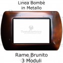 Placca in Metallo Rame Brunito  compatibile con serie Bticino Living Light