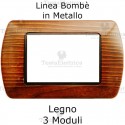 Placca in Metallo Legno compatibile con serie Bticino Living Light