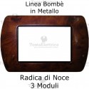 Placca in Metallo Radica Noce compatibile con serie Bticino Living Light