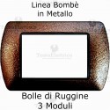 Placca in Metallo Bolle di Ruggine compatibile con serie Bticino Living Light