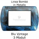Placca in Metallo Blu Vintage compatibile con serie Bticino Living Light