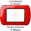 Placca in Metallo Rosso compatibile con serie Bticino Living Light