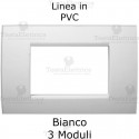 Placca in PVC bianco lucido compatibile con serie Bticino Light e Bticino LivingLight