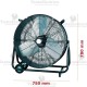 Ventilatore metallico con  ruote 