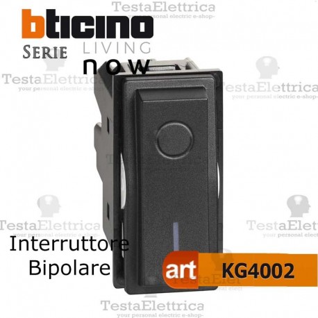 bticino kg4002 - interruttore bipolare bticino living now nero