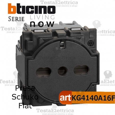 bticino KG4140A16F - presa schuko flat bticino living now