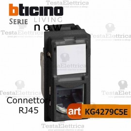Presa dati nera RJ45 categoria 5E UTP connessione tipo TOOLLESS IDC