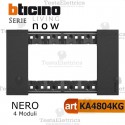 Placca Nera 4 moduli bticino living now