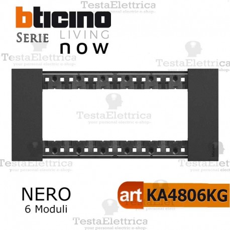 bticino KA4806KW placca bianca 6 moduli living now	