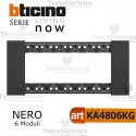 Placca Nera 6 moduli bticino living now
