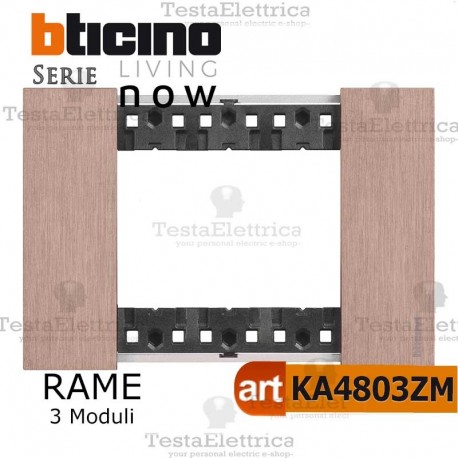 bticino KA4804ZM placca rame 4 moduli living now	