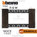 Placca Noce 4 moduli bticino living now